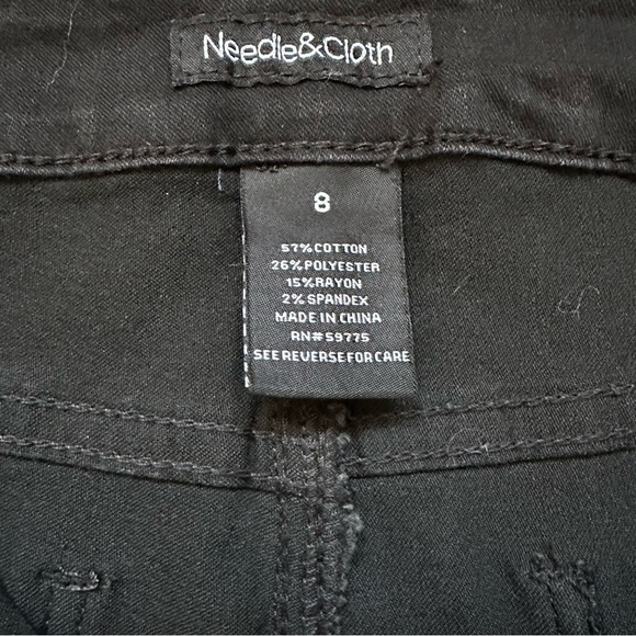 Needle & Cloth Black High Rise Skinny Jeans Jeggings Lightweight Stretch -Size 8 - Picture 4 of 11